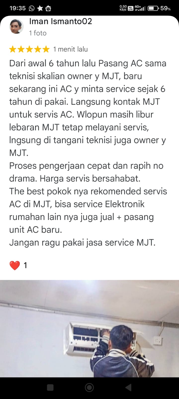 Screenshot Testimoni